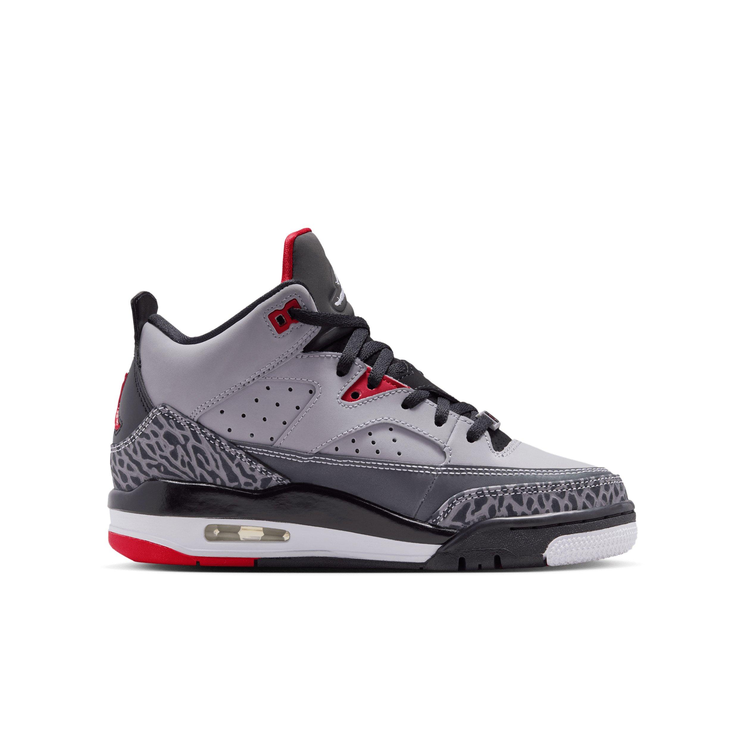 Jordan Son of Mars Low "Cement Grey/Black/Fire Red/White" Grade School Boys' Shoe - GREY/BLACK/RED/WHITE